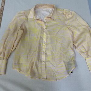 Cute pastel zebra print button-up top